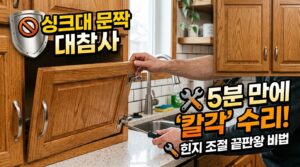 싱크대 문짝 기울어짐 해결! 십자 드라이버 하나로 싱크대 경첩 조절 1 sinkrepair