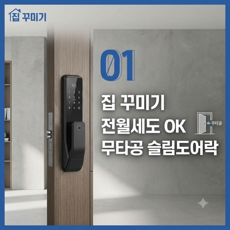 무타공 슬림도어락 셀프 설치법과 실패없는 선택법 4 무타공 슬림도어락