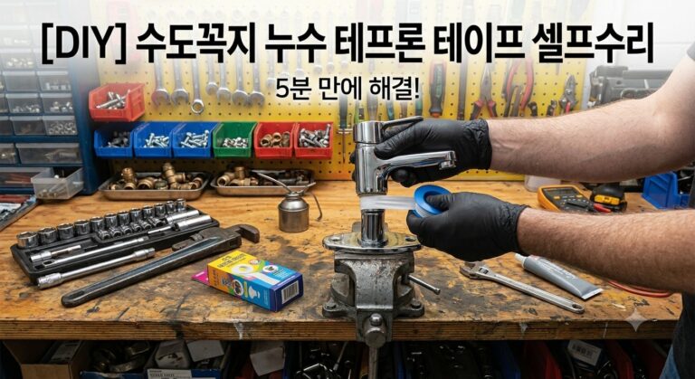 수도꼭지 누수 10분 해결법: 테프론 테이프 올바르게 감는 방향과 팁 3 수도꼭지누수